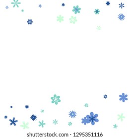 Pretty Floral Pattern with Simple Small Flowers for Greeting Card or Poster. Naive Daisy Flowers in Primitive Style. Vector Background for Spring or Summer Design.
