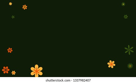 Pretty Floral Pattern with Simple Small Flowers for Greeting Card or Poster. Naive Daisy Flowers in Primitive Style. Vector Background for Spring or Summer Design.