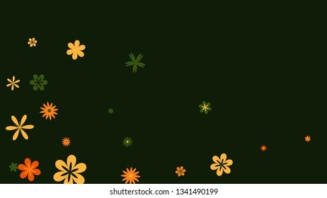 Pretty Floral Pattern with Simple Small Flowers for Greeting Card or Poster. Naive Daisy Flowers in Primitive Style. Vector Background for Spring or Summer Design.