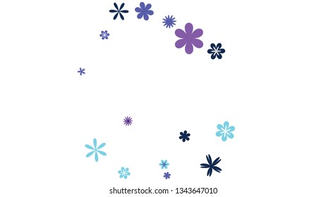 Pretty Floral Pattern with Simple Small Flowers for Greeting Card or Poster. Naive Daisy Flowers in Primitive Style. Vector Background for Spring or Summer Design.