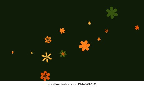 Pretty Floral Pattern with Simple Small Flowers for Greeting Card or Poster. Naive Daisy Flowers in Primitive Style. Vector Background for Spring or Summer Design.