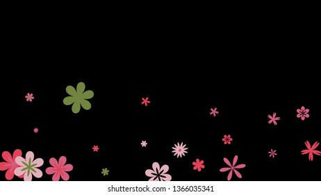 Pretty Floral Pattern with Simple Small Flowers for Greeting Card or Poster. Naive Daisy Flowers in Primitive Style. Vector Background for Spring or Summer Design.
