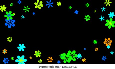 Pretty Floral Pattern with Simple Small Flowers for Greeting Card or Poster. Naive Daisy Flowers in Primitive Style. Vector Background for Spring or Summer Design.
