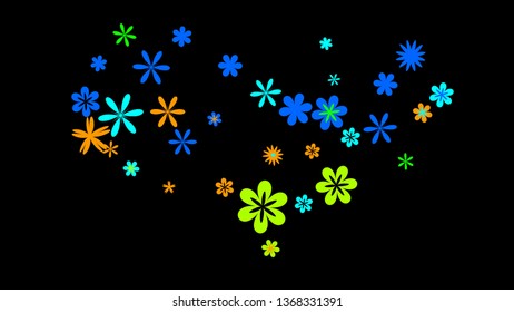 Pretty Floral Pattern with Simple Small Flowers for Greeting Card or Poster. Naive Daisy Flowers in Primitive Style. Vector Background for Spring or Summer Design.
