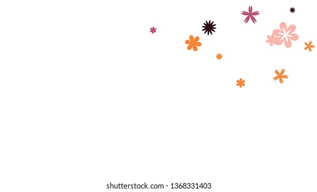Pretty Floral Pattern with Simple Small Flowers for Greeting Card or Poster. Naive Daisy Flowers in Primitive Style. Vector Background for Spring or Summer Design.
