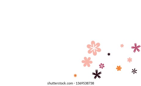 Pretty Floral Pattern with Simple Small Flowers for Greeting Card or Poster. Naive Daisy Flowers in Primitive Style. Vector Background for Spring or Summer Design.
