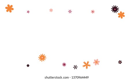 Pretty Floral Pattern with Simple Small Flowers for Greeting Card or Poster. Naive Daisy Flowers in Primitive Style. Vector Background for Spring or Summer Design.
