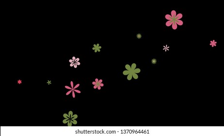 Pretty Floral Pattern with Simple Small Flowers for Greeting Card or Poster. Naive Daisy Flowers in Primitive Style. Vector Background for Spring or Summer Design.
