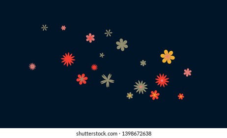 Pretty Floral Pattern with Simple Small Flowers for Greeting Card or Poster. Naive Daisy Flowers in Primitive Style. Vector Background for Spring or Summer Design.
