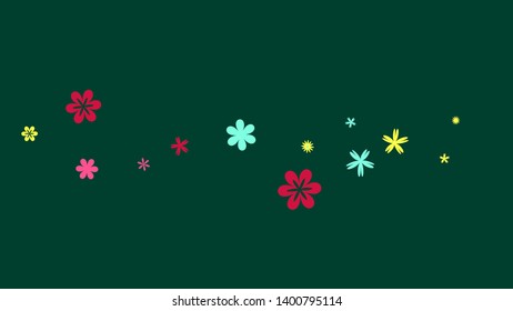 Pretty Floral Pattern with Simple Small Flowers for Greeting Card or Poster. Naive Daisy Flowers in Primitive Style. Vector Background for Spring or Summer Design.