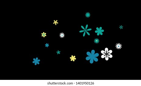 Pretty Floral Pattern with Simple Small Flowers for Greeting Card or Poster. Naive Daisy Flowers in Primitive Style. Vector Background for Spring or Summer Design.
