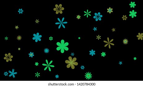 Pretty Floral Pattern with Simple Small Flowers for Greeting Card or Poster. Naive Daisy Flowers in Primitive Style. Vector Background for Spring or Summer Design.
