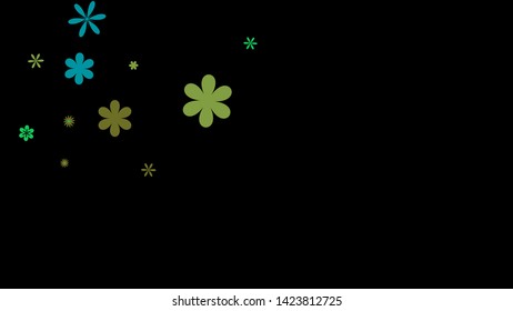 Pretty Floral Pattern with Simple Small Flowers for Greeting Card or Poster. Naive Daisy Flowers in Primitive Style. Vector Background for Spring or Summer Design.
