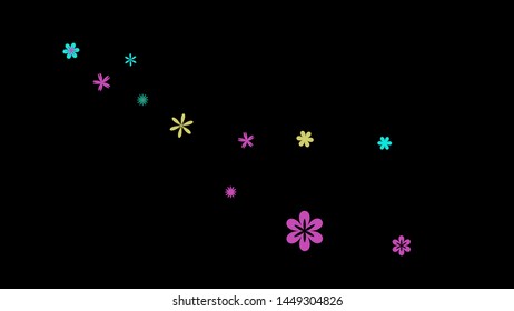 Pretty Floral Pattern with Simple Small Flowers for Greeting Card or Poster. Naive Daisy Flowers in Primitive Style. Vector Background for Spring or Summer Design.