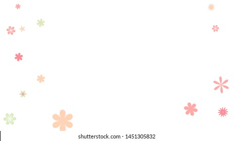 Pretty Floral Pattern with Simple Small Flowers for Greeting Card or Poster. Naive Daisy Flowers in Primitive Style. Vector Background for Spring or Summer Design.
