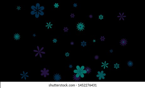 Pretty Floral Pattern with Simple Small Flowers for Greeting Card or Poster. Naive Daisy Flowers in Primitive Style. Vector Background for Spring or Summer Design.
