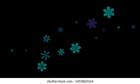 Pretty Floral Pattern with Simple Small Flowers for Greeting Card or Poster. Naive Daisy Flowers in Primitive Style. Vector Background for Spring or Summer Design.
