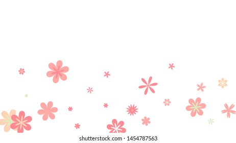 Pretty Floral Pattern with Simple Small Flowers for Greeting Card or Poster. Naive Daisy Flowers in Primitive Style. Vector Background for Spring or Summer Design.
