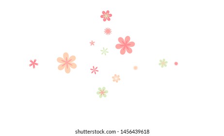 Pretty Floral Pattern with Simple Small Flowers for Greeting Card or Poster. Naive Daisy Flowers in Primitive Style. Vector Background for Spring or Summer Design.
