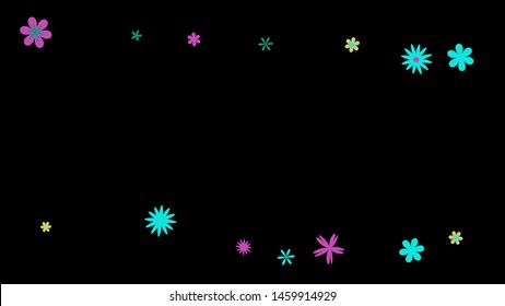 Pretty Floral Pattern with Simple Small Flowers for Greeting Card or Poster. Naive Daisy Flowers in Primitive Style. Vector Background for Spring or Summer Design.
