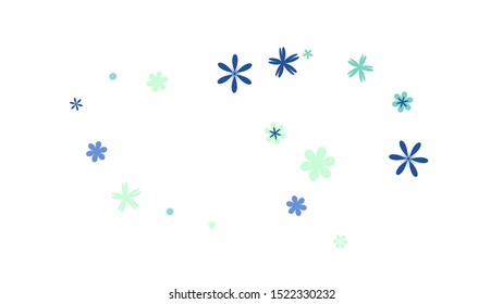 Pretty Floral Pattern with Simple Small Flowers for Greeting Card or Poster. Naive Daisy Flowers in Primitive Style. Vector Background for Spring or Summer Design.
