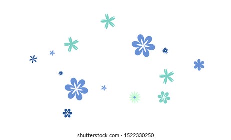 Pretty Floral Pattern with Simple Small Flowers for Greeting Card or Poster. Naive Daisy Flowers in Primitive Style. Vector Background for Spring or Summer Design.

