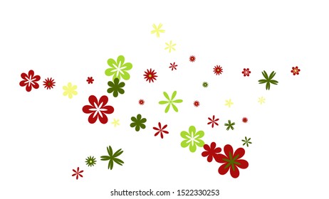 Pretty Floral Pattern with Simple Small Flowers for Greeting Card or Poster. Naive Daisy Flowers in Primitive Style. Vector Background for Spring or Summer Design.
