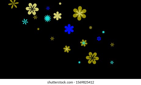 Pretty Floral Pattern with Simple Small Flowers for Greeting Card or Poster. Naive Daisy Flowers in Primitive Style. Vector Background for Spring or Summer Design.
