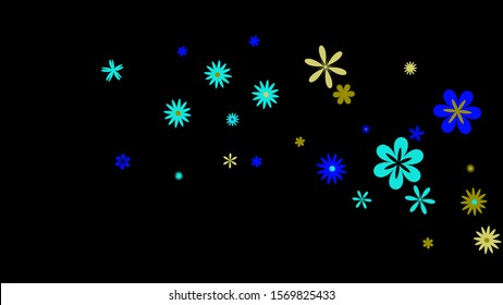 Pretty Floral Pattern with Simple Small Flowers for Greeting Card or Poster. Naive Daisy Flowers in Primitive Style. Vector Background for Spring or Summer Design.