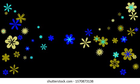 Pretty Floral Pattern with Simple Small Flowers for Greeting Card or Poster. Naive Daisy Flowers in Primitive Style. Vector Background for Spring or Summer Design.
