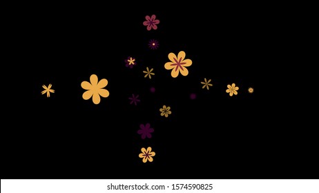 Pretty Floral Pattern with Simple Small Flowers for Greeting Card or Poster. Naive Daisy Flowers in Primitive Style. Vector Background for Spring or Summer Design.