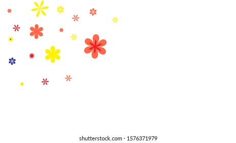 Pretty Floral Pattern with Simple Small Flowers for Greeting Card or Poster. Naive Daisy Flowers in Primitive Style. Vector Background for Spring or Summer Design.