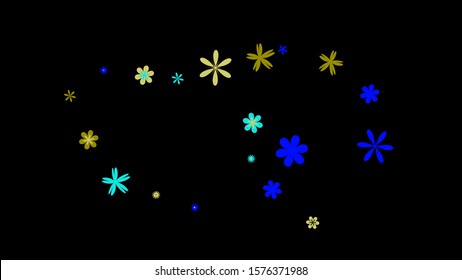 Pretty Floral Pattern with Simple Small Flowers for Greeting Card or Poster. Naive Daisy Flowers in Primitive Style. Vector Background for Spring or Summer Design.