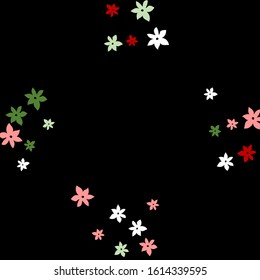 Pretty Floral Pattern with Simple Small Flowers for Greeting Card or Poster. Naive Daisy Flowers in Primitive Style. Vector Background for Spring or Summer Design.
