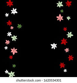 Pretty Floral Pattern with Simple Small Flowers for Greeting Card or Poster. Naive Daisy Flowers in Primitive Style. Vector Background for Spring or Summer Design.
