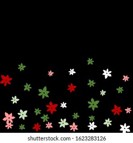 Pretty Floral Pattern with Simple Small Flowers for Greeting Card or Poster. Naive Daisy Flowers in Primitive Style. Vector Background for Spring or Summer Design.

