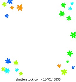 Pretty Floral Pattern with Simple Small Flowers for Greeting Card or Poster. Naive Daisy Flowers in Primitive Style. Vector Background for Spring or Summer Design.
