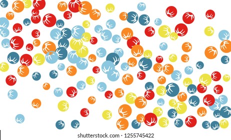 Pretty Floral Pattern with Simple Stylized Berries for Greeting Card or Poster. Naive Daisy Berries in Primitive Style. Vector Background for Spring or Summer Design.
