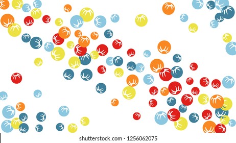Pretty Floral Pattern with Simple Stylized Berries for Greeting Card or Poster. Naive Daisy Berries in Primitive Style. Vector Background for Spring or Summer Design.
