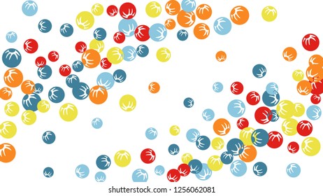 Pretty Floral Pattern with Simple Stylized Berries for Greeting Card or Poster. Naive Daisy Berries in Primitive Style. Vector Background for Spring or Summer Design.
