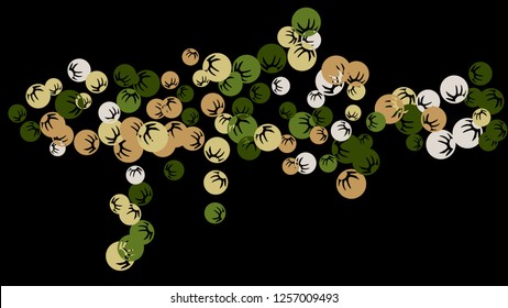 Pretty Floral Pattern with Simple Stylized Berries for Greeting Card or Poster. Naive Daisy Berries in Primitive Style. Vector Background for Spring or Summer Design.
