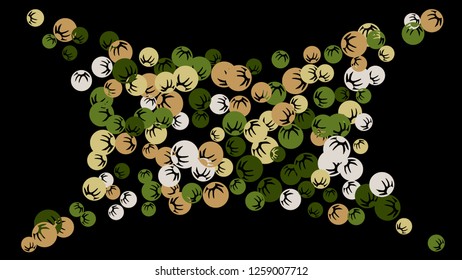 Pretty Floral Pattern with Simple Stylized Berries for Greeting Card or Poster. Naive Daisy Berries in Primitive Style. Vector Background for Spring or Summer Design.
