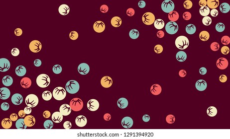 Pretty Floral Pattern with Simple Stylized Berries for Greeting Card or Poster. Naive Daisy Berries in Primitive Style. Vector Background for Spring or Summer Design.
