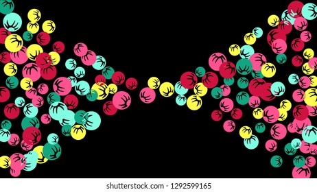 Pretty Floral Pattern with Simple Stylized Berries for Greeting Card or Poster. Naive Daisy Berries in Primitive Style. Vector Background for Spring or Summer Design.
