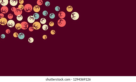 Pretty Floral Pattern with Simple Stylized Berries for Greeting Card or Poster. Naive Daisy Berries in Primitive Style. Vector Background for Spring or Summer Design.
