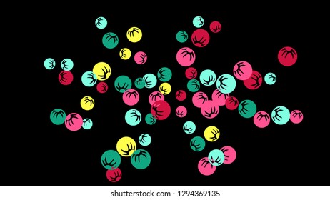 Pretty Floral Pattern with Simple Stylized Berries for Greeting Card or Poster. Naive Daisy Berries in Primitive Style. Vector Background for Spring or Summer Design.
