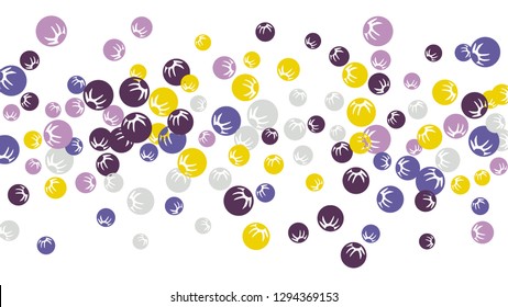 Pretty Floral Pattern with Simple Stylized Berries for Greeting Card or Poster. Naive Daisy Berries in Primitive Style. Vector Background for Spring or Summer Design.
