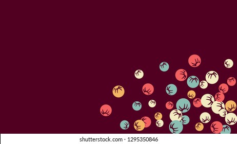 Pretty Floral Pattern with Simple Stylized Berries for Greeting Card or Poster. Naive Daisy Berries in Primitive Style. Vector Background for Spring or Summer Design.
