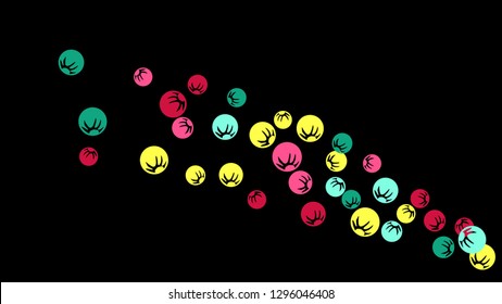 Pretty Floral Pattern with Simple Stylized Berries for Greeting Card or Poster. Naive Daisy Berries in Primitive Style. Vector Background for Spring or Summer Design.

