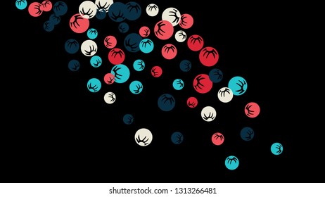 Pretty Floral Pattern with Simple Stylized Berries for Greeting Card or Poster. Naive Daisy Berries in Primitive Style. Vector Background for Spring or Summer Design.
